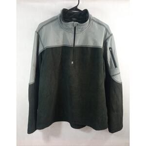 Starter Men's Track Jacket Y2K Polar Black Gray 1/4 Zip Pockets Logo Size Large